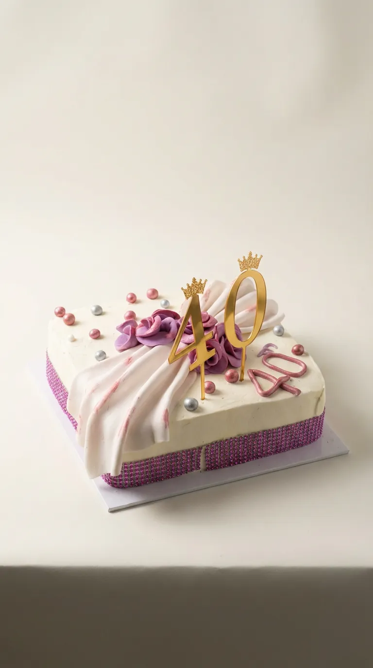 Elegant 40th Birthday Rhinestone Cake