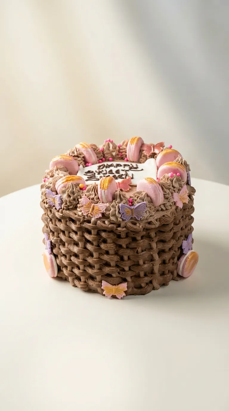 Chocolate Basket Weave Birthday Cake
