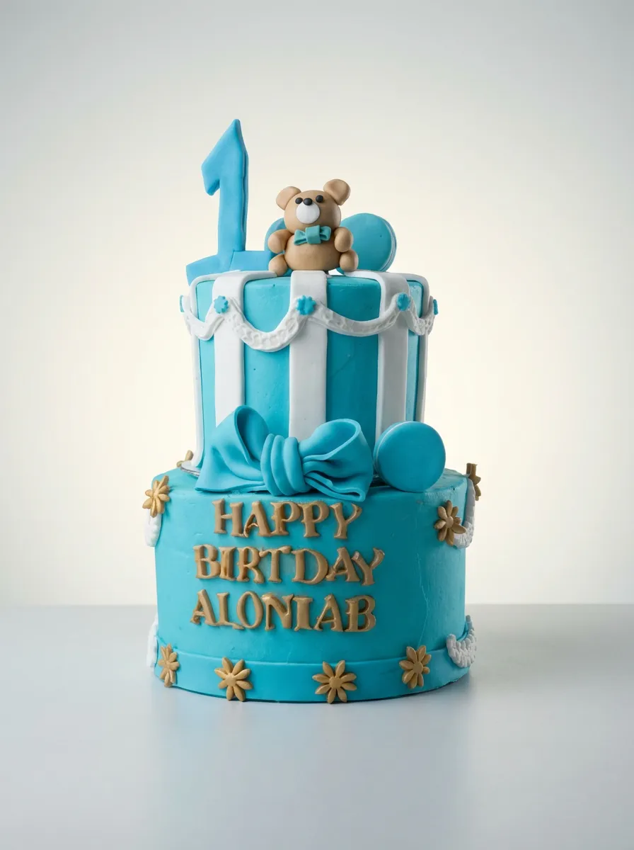 Teddy Bear First Birthday Cake