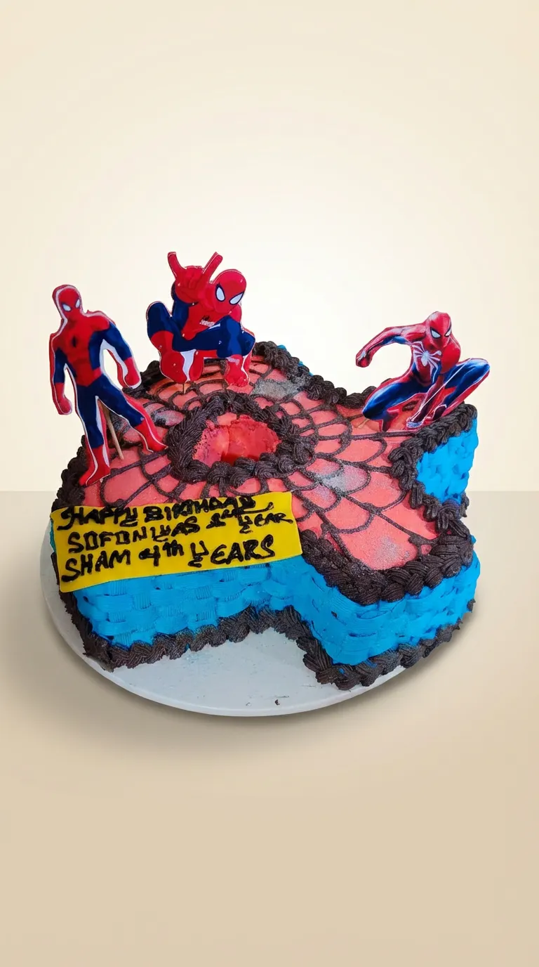 Spider-Man Action Web Birthday Cake