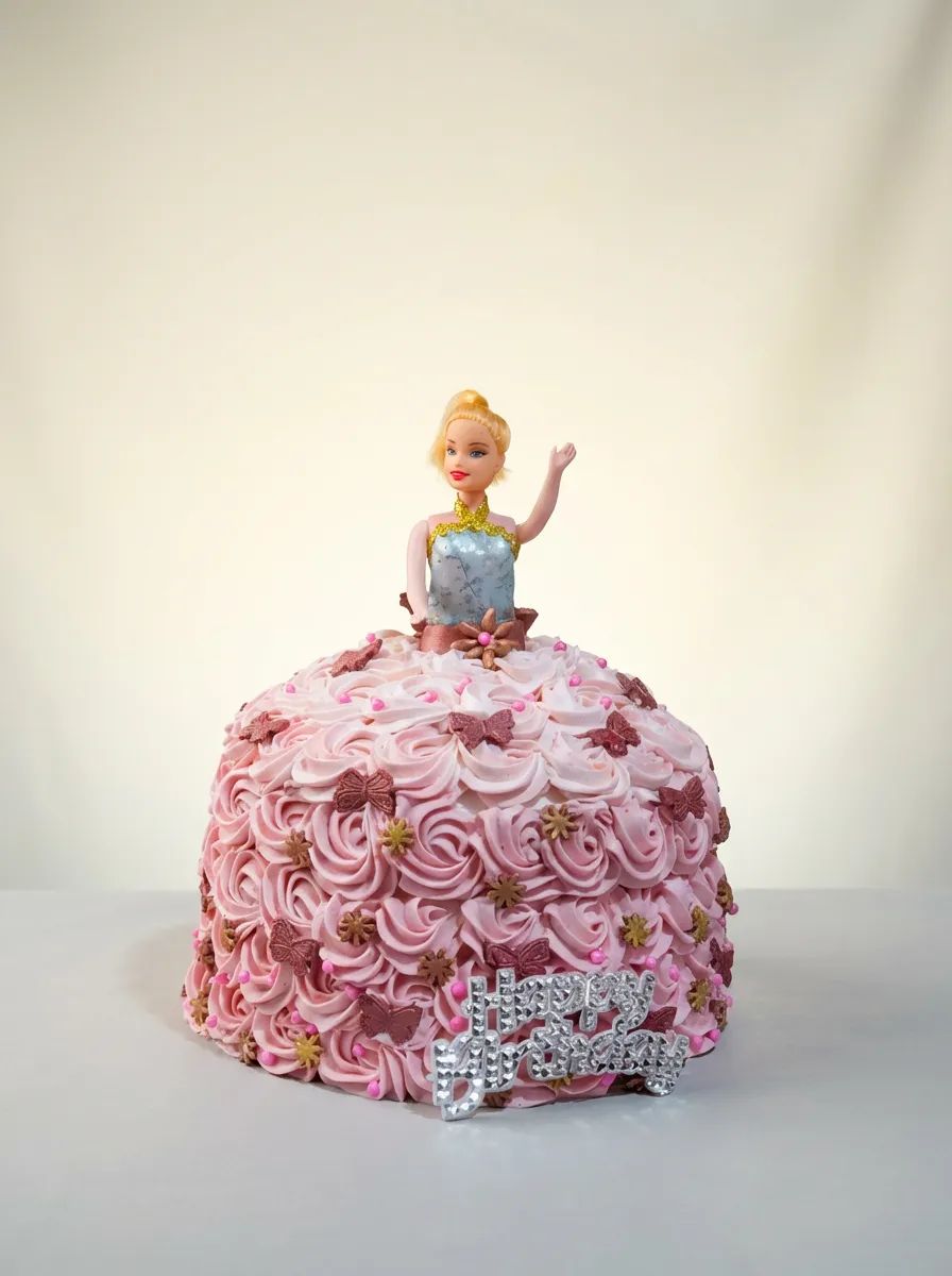 Pink Princess Rosette Gown Cake