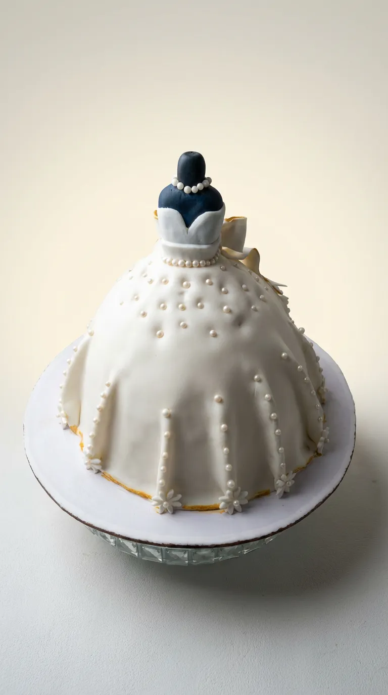 Elegant Pearl Princess Gown Cake