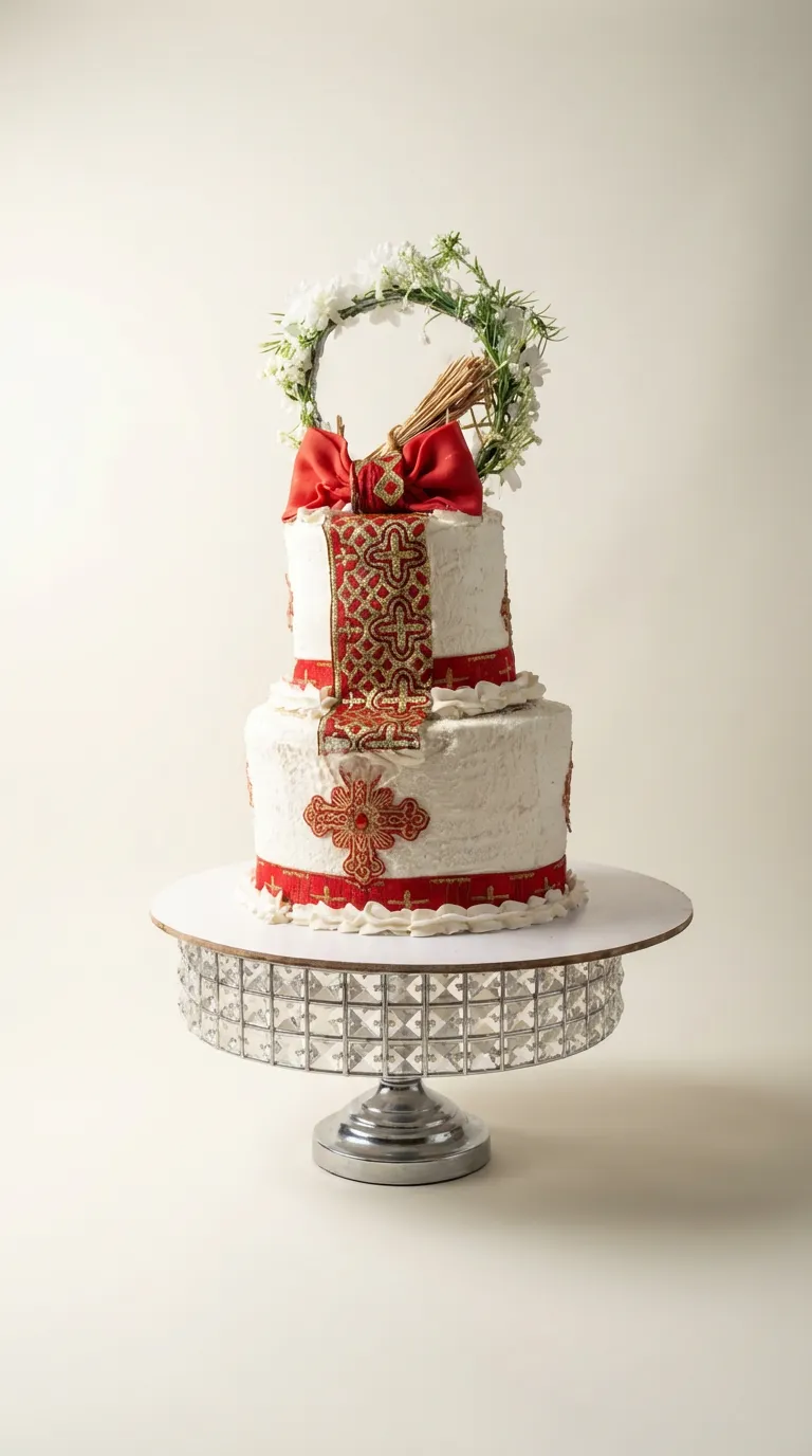 Ethiopian Heritage Wreath Wedding Cake